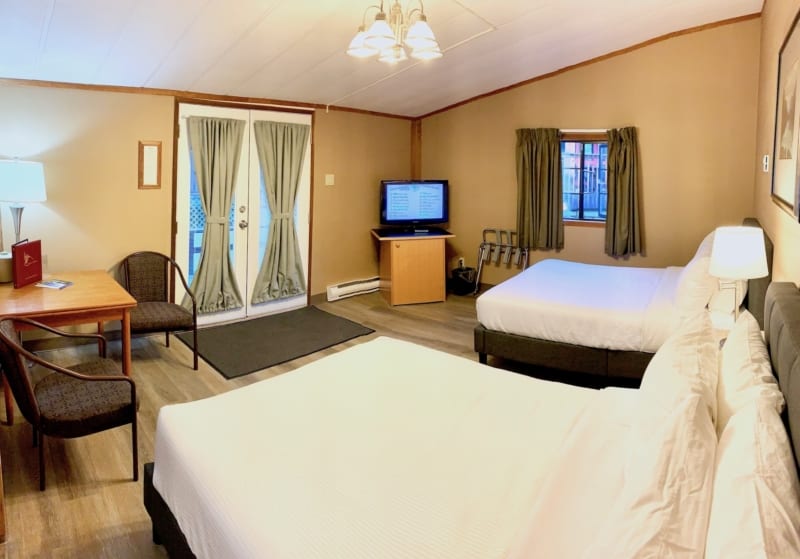 Rocky Mountain Double hotel room at Sunwapta Falls Lodge in Jasper National Park